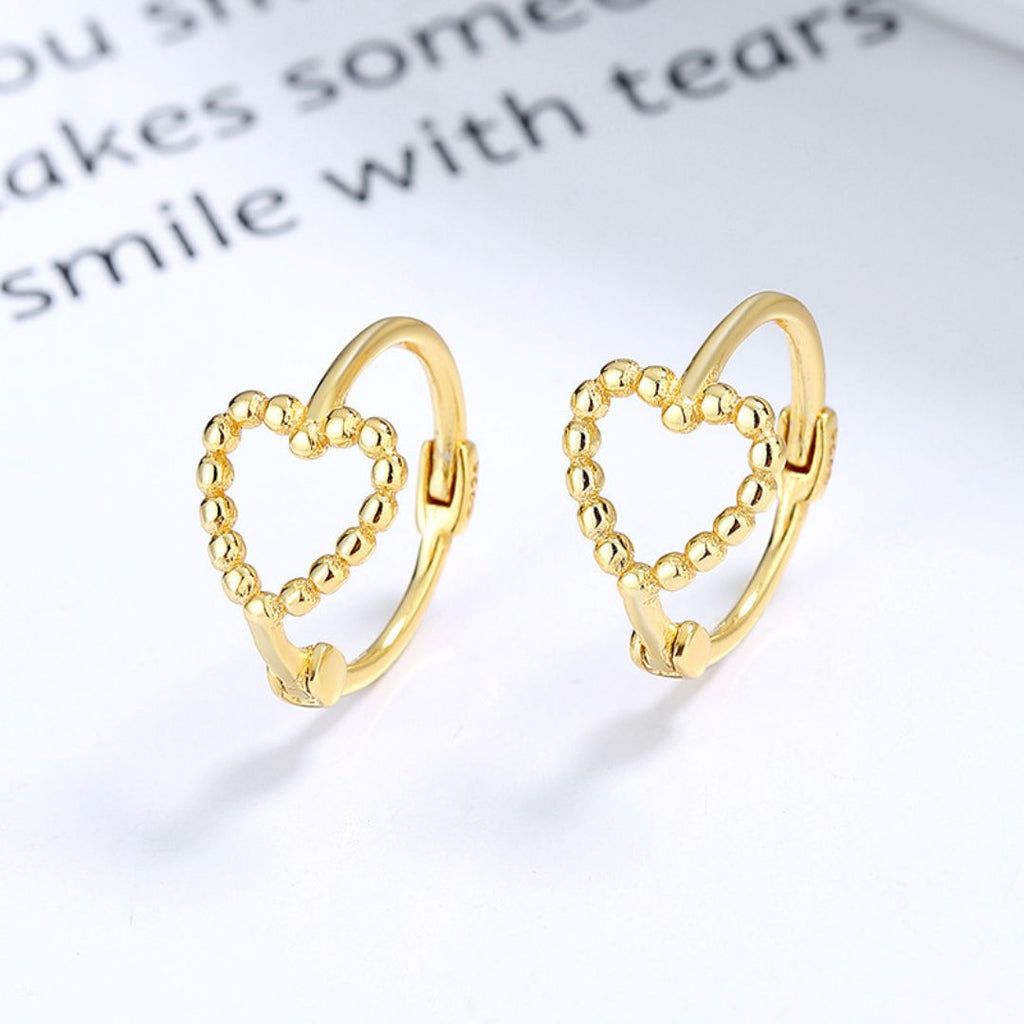 Carina Heart Earrings in s925 with gold plating