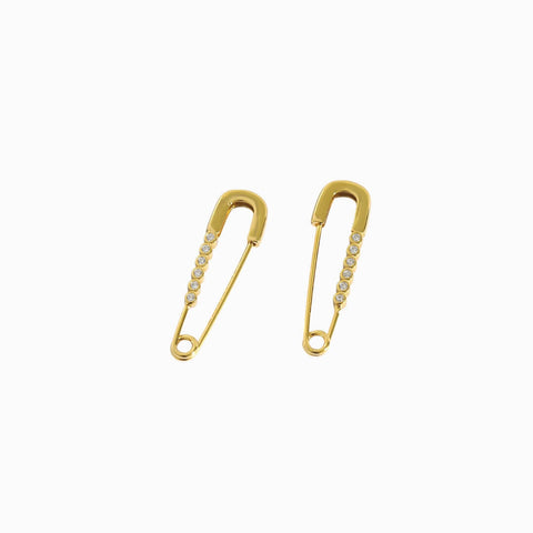 14K Gold Large Size Safety Pin Earring – Nana Bijou