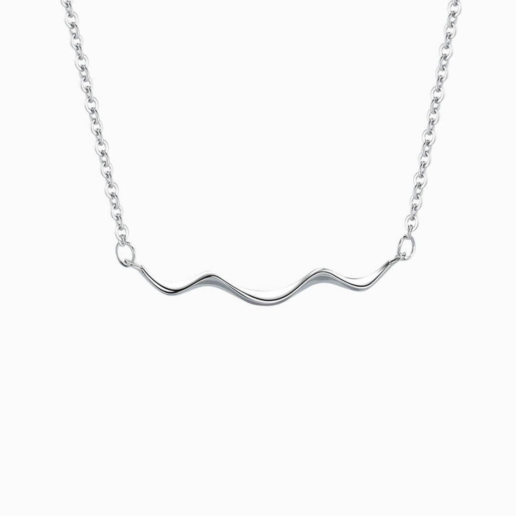 Delilah Wave Necklace in s925 with rhodium plating