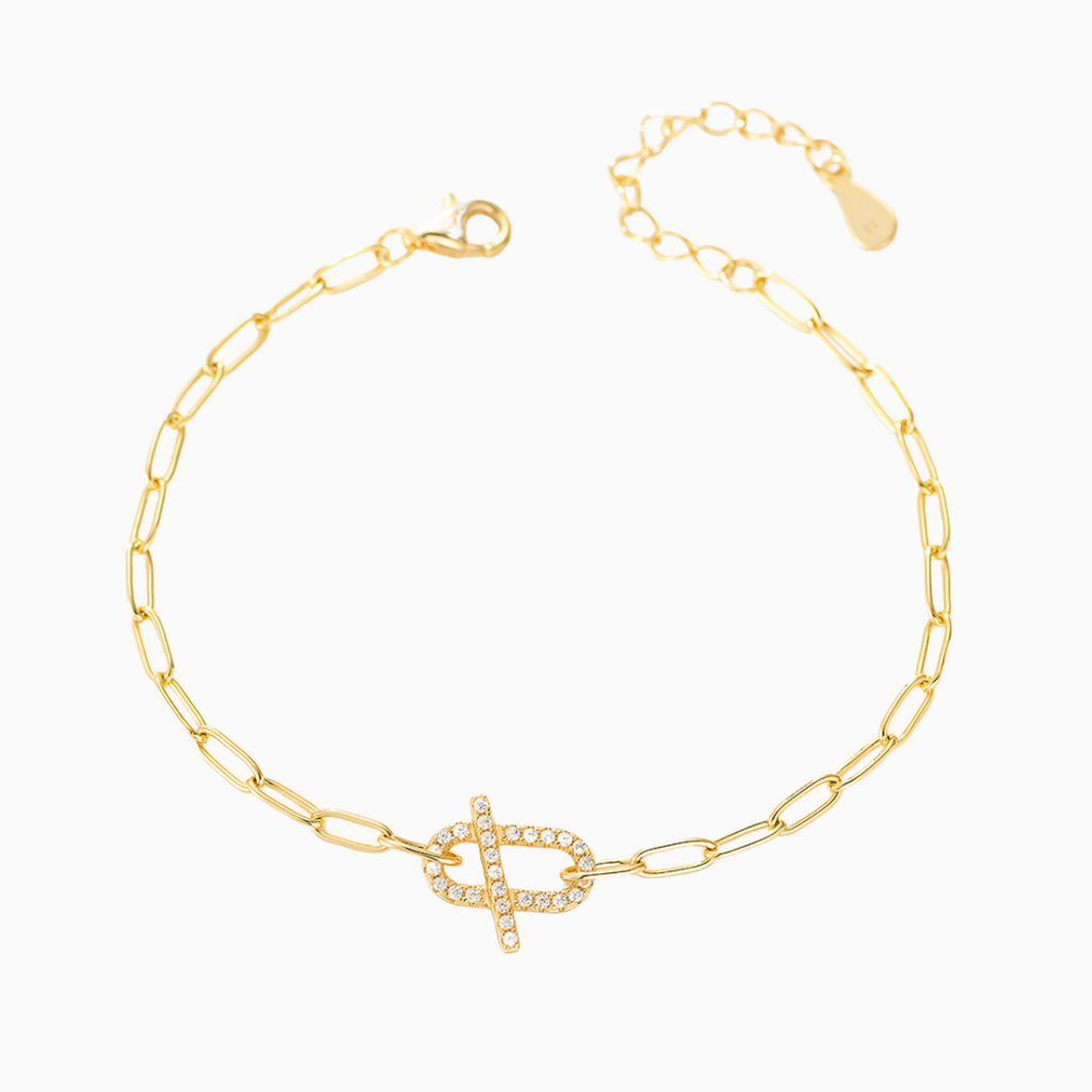 Rita Paperclip Bracelet in s925 with gold plating