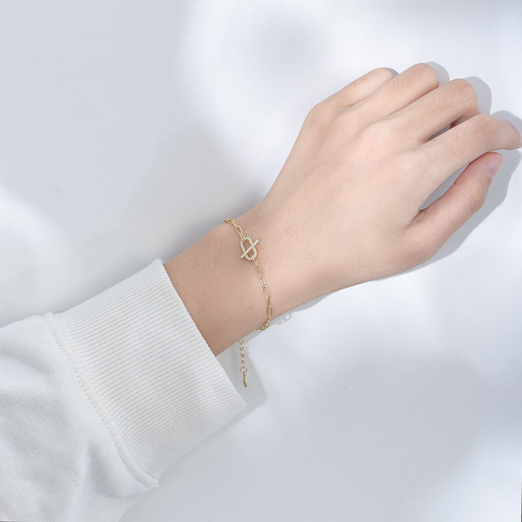 Rita Paperclip Bracelet in s925 with gold plating