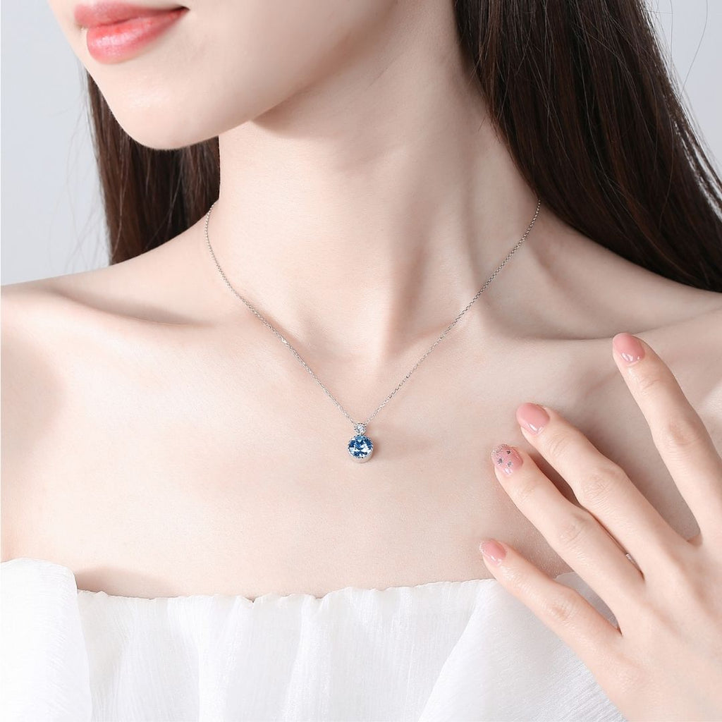Buy Swarovski Valentine Special Blue Heart Sterling Silver Necklace Online  – Ciya Shines