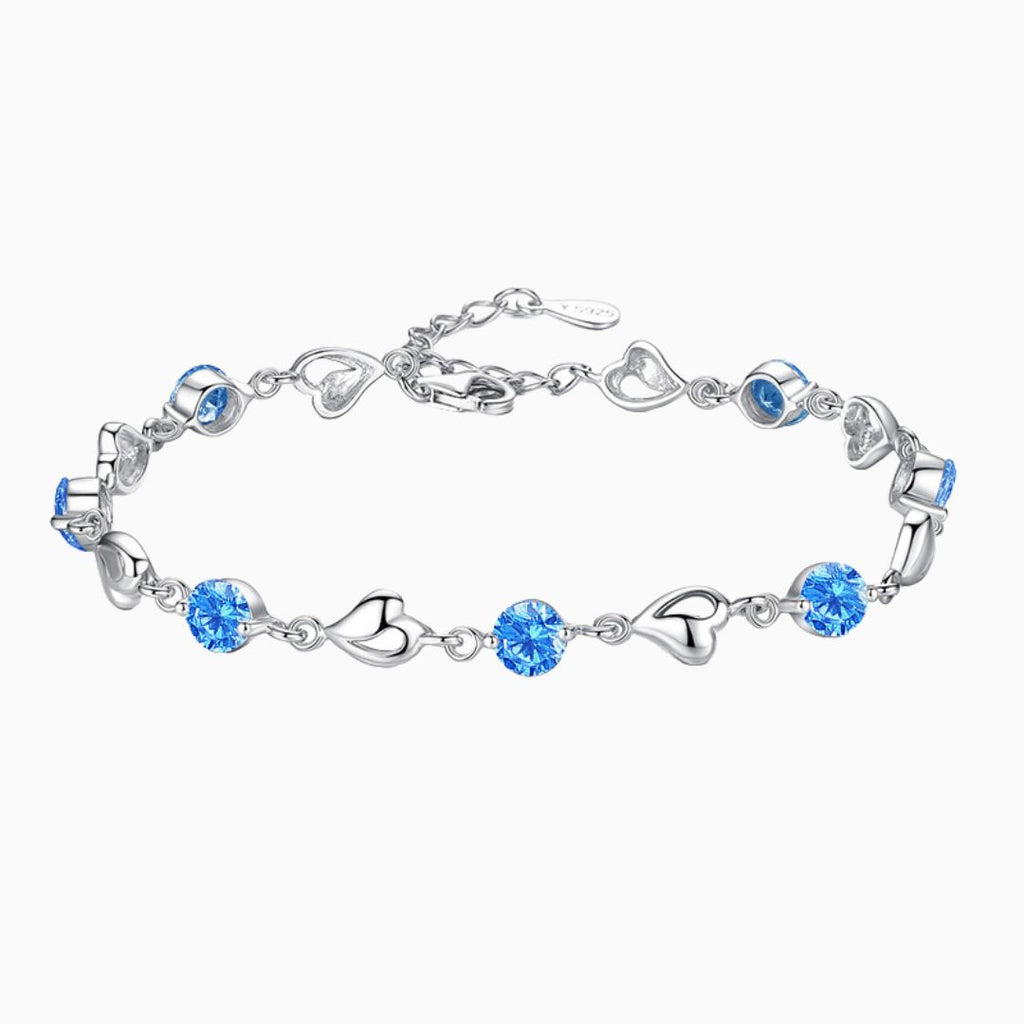 WINNICACA Bracciale Farfalla In Argento 925 Con Opale Blu - Gioiello Donna Regalo - Lunghezza Regolabile 7+2 Pollici