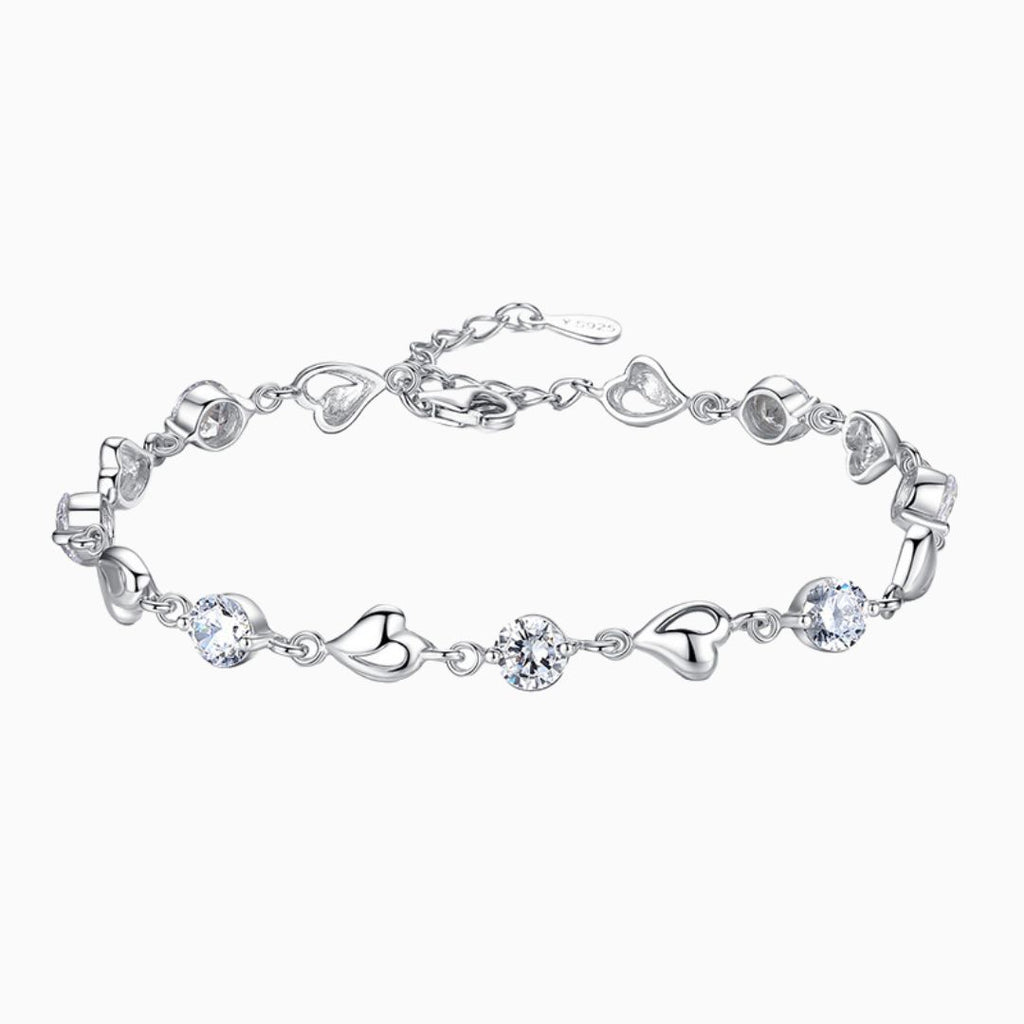 Amore Heart Bracelet in s925 with platinum plating