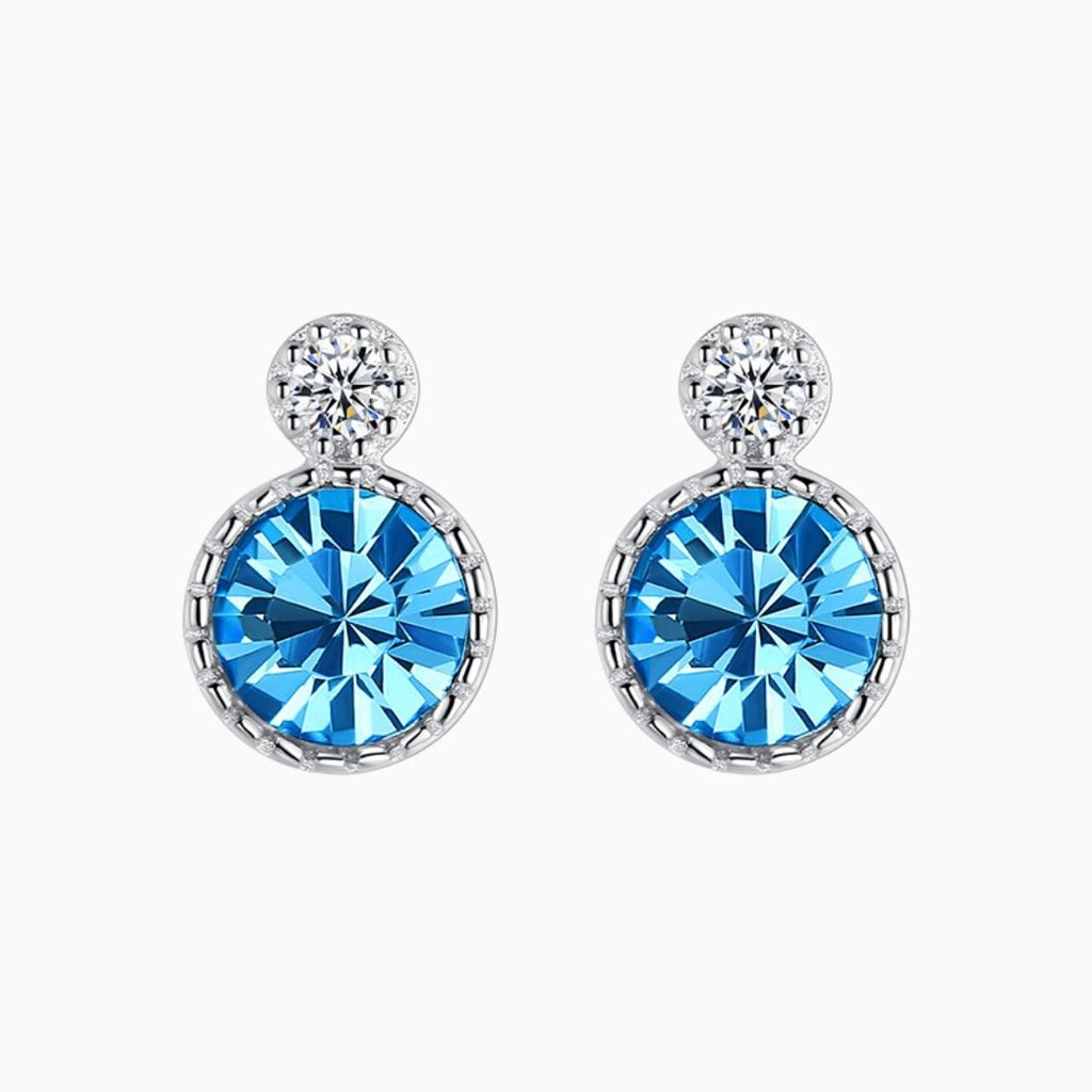 Isabel Blue Crystal Stud Earrings in s925