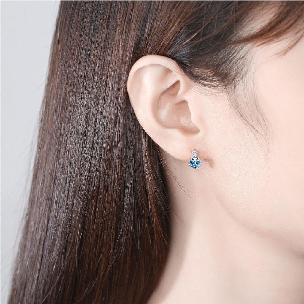 Isabel Blue Crystal Stud Earrings in s925