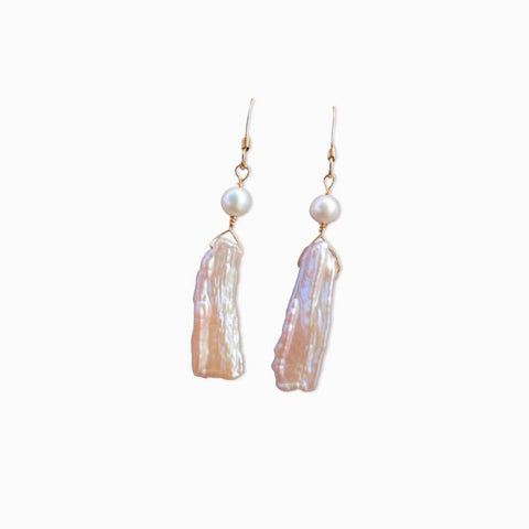 Jolie Long Baroque Pearl Earrings | Rozy Jewellery