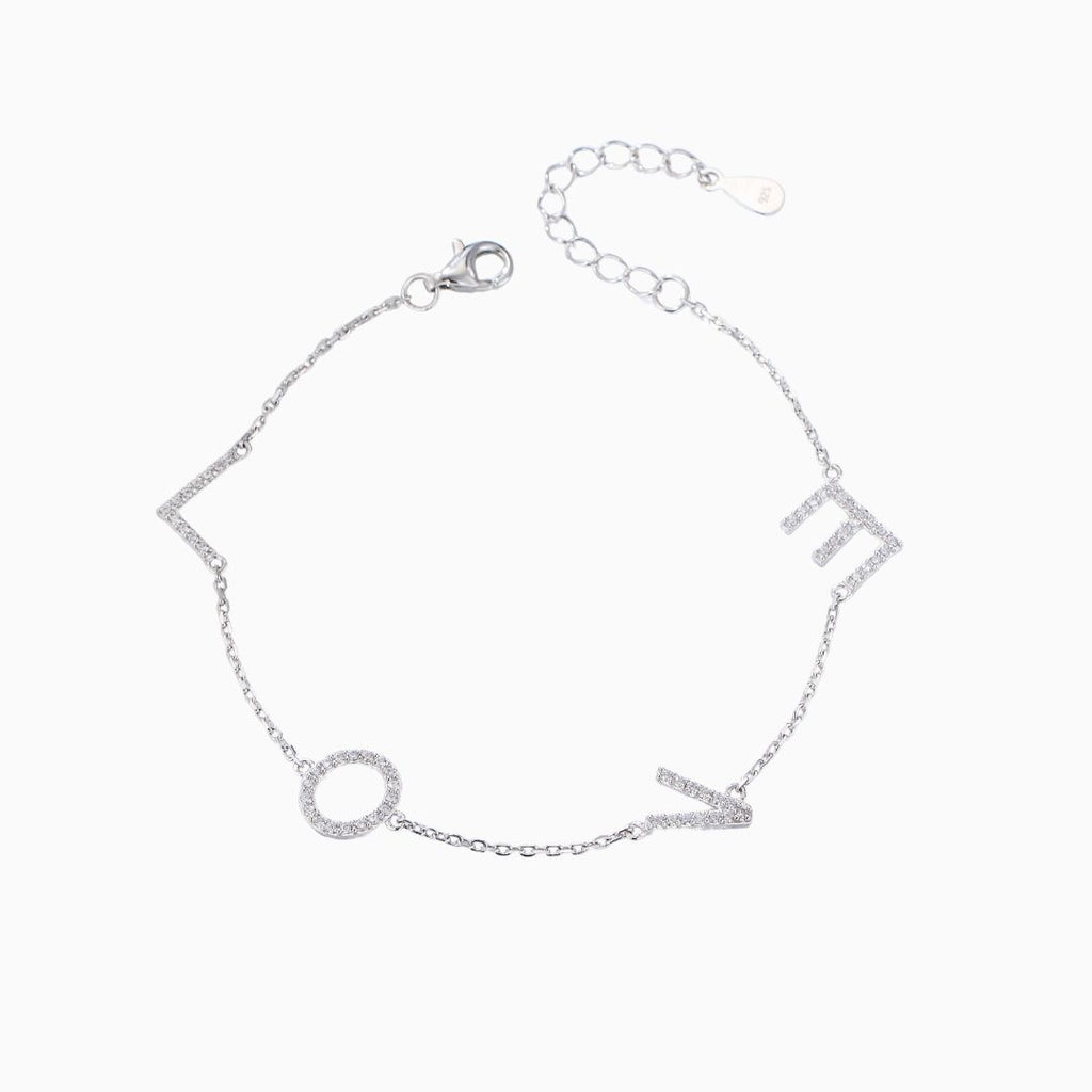 Love Letter Bracelet in s925 with rhodium plating