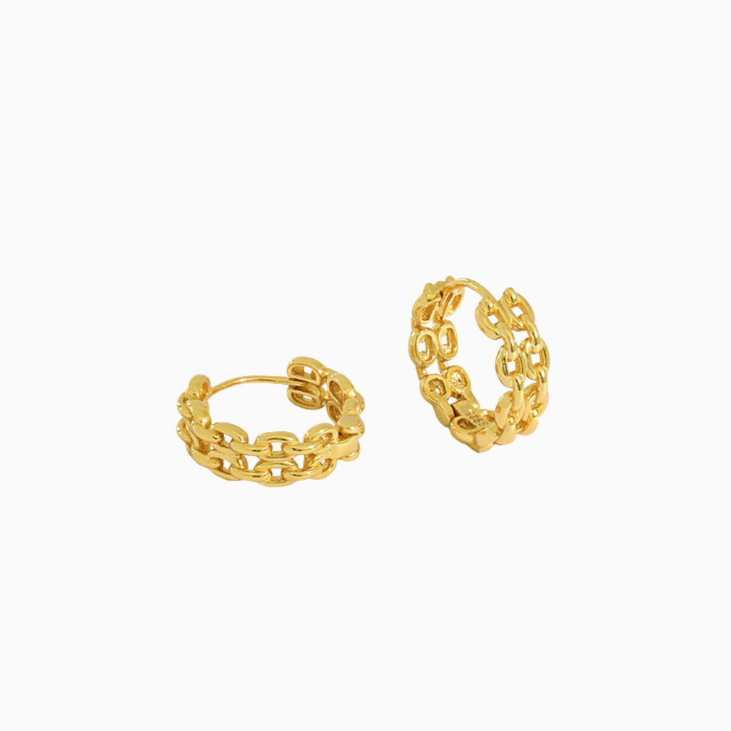 Sophia Cuban Link Chain Earrings in s925 with gold plating
